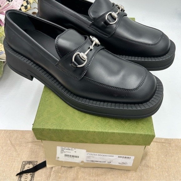 Men’s Gucci, leather chunky horse bit loafers size 12 made in Italy